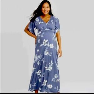 Isabel Maternity Faux Wrap Maxi Dress XS